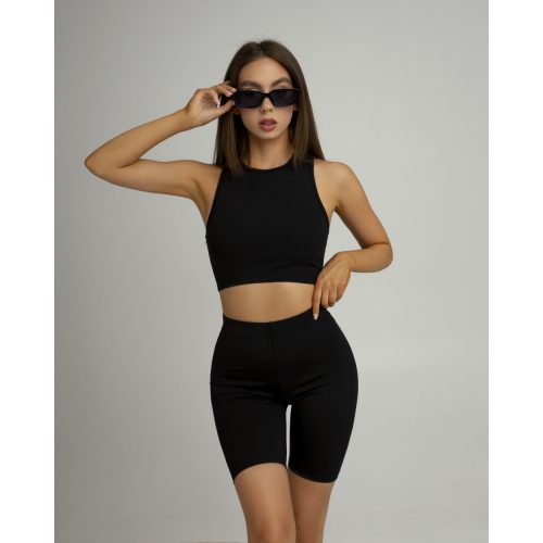 Basic biker shorts set black