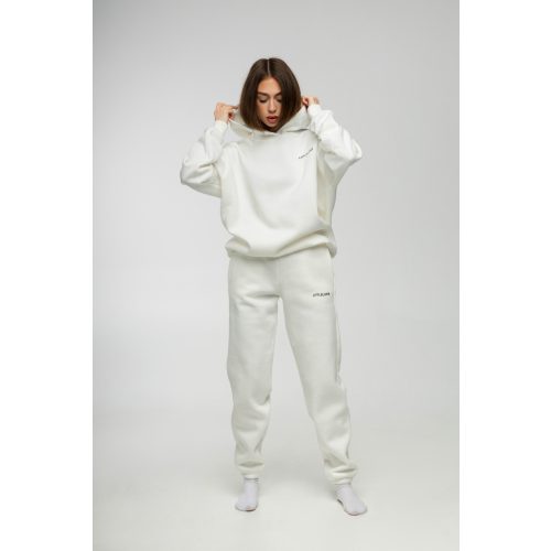 SOFT MILK WHITE JOGGER SET - HOODIE